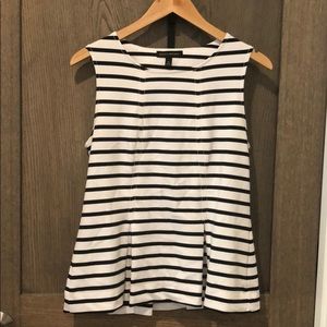 NWOT Banana Republic Navy Striped Peplum Top